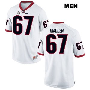 Men's Georgia Bulldogs NCAA #67 Sam Madden Nike Stitched White Authentic College Football Jersey JNQ7654VC